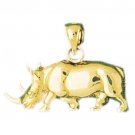 14K GOLD ANIMAL CHARM - RHINO #2593