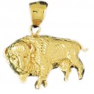 14K GOLD ANIMAL CHARM - BISON #2592
