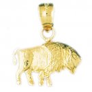 14K GOLD ANIMAL CHARM - BISON #2588