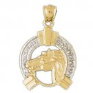 14K TWO TONE GOLD CHARM - HORSESHOE #2287