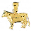 14K GOLD ANIMAL CHARM - COW #2632