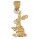 14K GOLD ANIMAL CHARM - RABBIT #2735