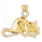 14K GOLD ANIMAL CHARM - MOUSE #2760