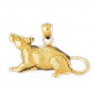 14K GOLD ANIMAL CHARM - RAT #2758