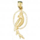 14K GOLD BIRD CHARM - PARROT #2894