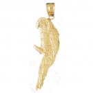 14K GOLD BIRD CHARM - PARROT #2882 14K GOLD BIRD CHARM - PARROT #2882