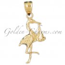 14K GOLD ANIMAL CHARM - STORK #3019