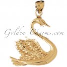 14K GOLD ANIMAL CHARM - SWAN #3007