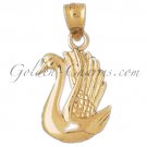 14K GOLD ANIMAL CHARM - SWAN #3004