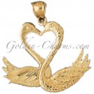 14K GOLD ANIMAL CHARM - SWAN #3003