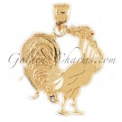 14K GOLD BIRD CHARM - COCK #2970