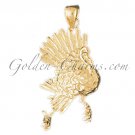 14K GOLD BIRD CHARM - TURKEY #2959