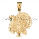 14K GOLD BIRD CHARM - TURKEY #2958