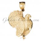 14K GOLD BIRD CHARM - TURKEY #2957