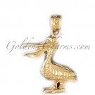 14K GOLD BIRD CHARM - PELICAN #2998