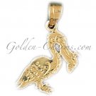 14K GOLD BIRD CHARM - PELICAN #2996