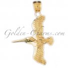 14K GOLD BIRD CHARM - PELICAN #2992