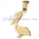 14K GOLD BIRD CHARM - PELICAN #2991