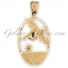 14K GOLD BIRD CHARM - PELICAN #2987