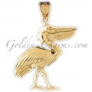 14K GOLD BIRD CHARM - PELICAN #2985