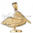 14K GOLD BIRD CHARM - PELICAN #2983