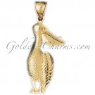 14K GOLD BIRD CHARM - PELICAN #2982