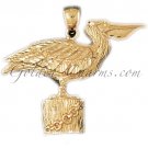 14K GOLD BIRD CHARM - PELICAN #2979