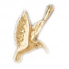 14K GOLD BIRD CHARM - HUMMINGBIRD #3037