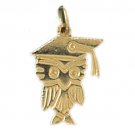 14K GOLD BIRD CHARM - OWL #3083