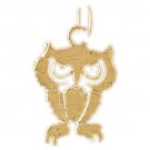 14K GOLD BIRD CHARM - OWL #3077
