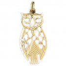 14K GOLD BIRD CHARM - OWL #3062