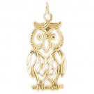 14K GOLD BIRD CHARM - OWL #3061