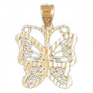 14K GOLD ANIMAL FILIGREE CHARM - BUTTERFLY #3152