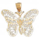 14K GOLD ANIMAL FILIGREE CHARM - BUTTERFLY #3151
