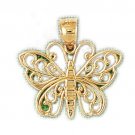 14K GOLD ANIMAL FILIGREE CHARM - BUTTERFLY #3134