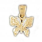 14K GOLD ANIMAL FILIGREE CHARM - BUTTERFLY #3129