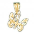 14K GOLD ANIMAL FILIGREE CHARM - BUTTERFLY #3127