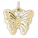 14K GOLD ANIMAL FILIGREE CHARM - BUTTERFLY #3120
