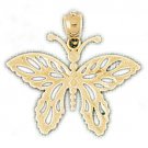 14K GOLD ANIMAL FILIGREE CHARM - BUTTERFLY #3114