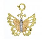 14K GOLD ANIMAL FILIGREE CHARM - BUTTERFLY #3109
