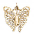 14K GOLD ANIMAL FILIGREE CHARM - BUTTERFLY #3101
