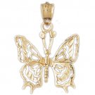 14K GOLD ANIMAL FILIGREE CHARM - BUTTERFLY #3100
