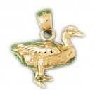14K GOLD BIRD CHARM - DUCK #3139
