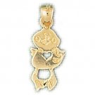 14K GOLD BIRD CHARM - DUCK #3143