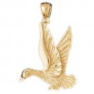 14K GOLD BIRD CHARM - DUCK #2948