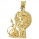 14K GOLD ANIMAL CHARM - LION #1695