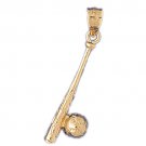 14K GOLD SPORT CHARM - BASEBALL #3356