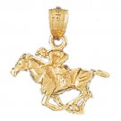 14K GOLD SPORT CHARM - HORSE RACING #1794