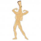 14K GOLD SPORT CHARM - BODYBUILDING #3475