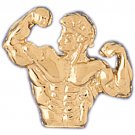 14K GOLD SPORT CHARM - BODYBUILDING #3467
